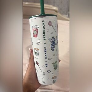 Starbucks x Roller Rabbit Colorful White Tumbler